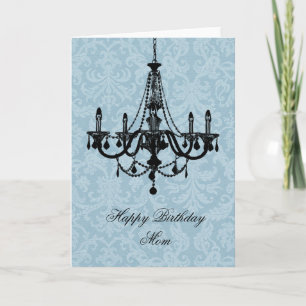 Chic Chandelier Geburtstag Karte