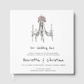 Chic Chandelier Script Wedding Guest Book Gästebuch (Vorderseite)