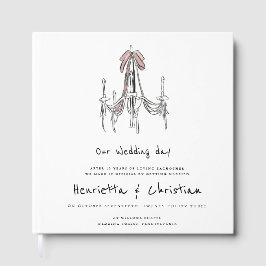 Chic Chandelier Script Wedding Guest Book Gästebuch