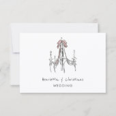 Chic Chandelier Watercolor Wedding RSVP Card Karte (Rückseite)