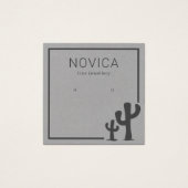 Chic Charcoal Cactus on Grey Earring Display Card (Vorderseite)