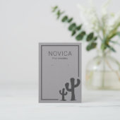 Chic Charcoal Cactus on Grey Earring Display Card Visitenkarte (Stehend Vorderseite)