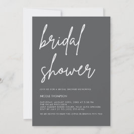 Chic Charcoal Modern Bridal Shower Invitation Einladung