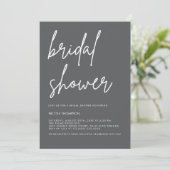 Chic Charcoal Modern Bridal Shower Invitation Einladung (Stehend Vorderseite)