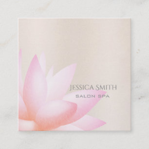 Chic charming Blassrosa Aquarelllotus Blume Quadratische Visitenkarte