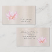 Chic charming Blassrosa Aquarelllotus Blume Visitenkarte (Vorne/Hinten)