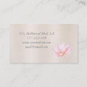 Chic charming Blassrosa Aquarelllotus Blume Visitenkarte (Rückseite)