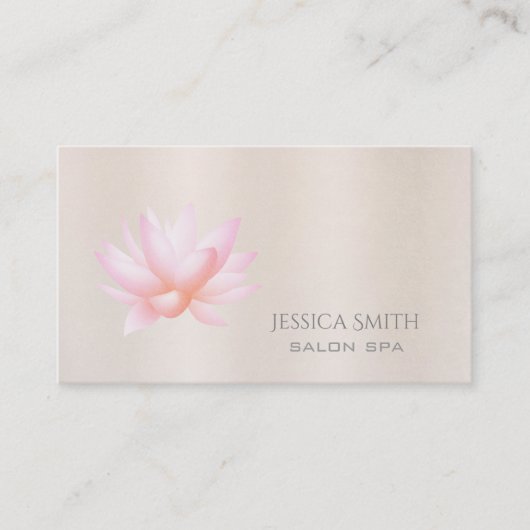 Chic charming Blassrosa Aquarelllotus Blume Visitenkarte (Vorderseite)