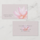 Chic charming Blassrosa Aquarelllotus Blume Visitenkarte (Vorne/Hinten)