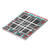 Chic Checkered Black, White & Red Graphics Design Notizblock (Rotiert)