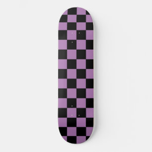 Chic Checkered (kariert) Lavendel Lila & schwarz Skateboard