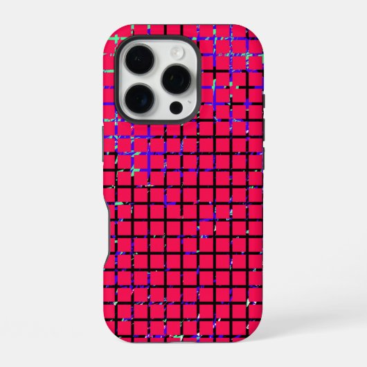 Chic Checkered Pattern Design iPhone Hülle (Rückseite)