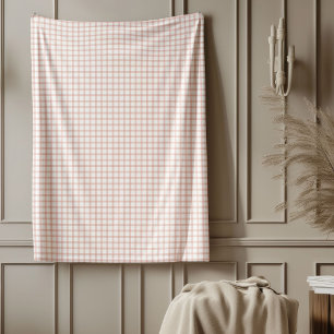 Chic Checkered Rose Gold Fleece Blankon