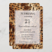 Chic Cheetah Animal Print Birthday Einladung (Vorne/Hinten)