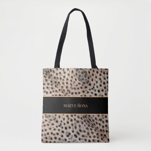 Chic Cheetah Personalisiert Tasche (Vorderseite)