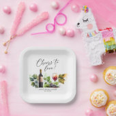 Chic Chef Liebe Weingarten Wasserfarbe Pappteller (Party)