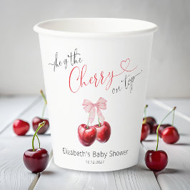 Chic Cherry auf Top Coquette Baby Dusche Pappbecher