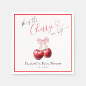 Chic Cherry auf Top Coquette Baby Dusche Serviette (Vorderseite)