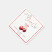 Chic Cherry auf Top Coquette Baby Dusche Serviette (Ecke)