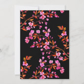 Chic Cherry Blossom Sakura Schwarz-weiß Geburtstag Einladung (Rückseite)