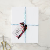 Chic Cherry Blossom Sakura Schwarz-weiß Geburtstag Geschenkanhänger (Mit Garn)