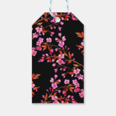 Chic Cherry Blossom Sakura Schwarz-weiß Geburtstag Geschenkanhänger (Rückseite)