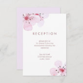 Chic Cherry Blossoms Hochzeitsempfang Begleitkarte (Vorne/Hinten)