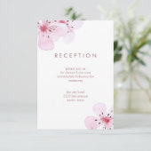 Chic Cherry Blossoms Hochzeitsempfang Begleitkarte (Stehend Vorderseite)