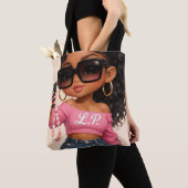 Chic Chibi Frau Illustration Tragetasche Tasche (Von Nahem)