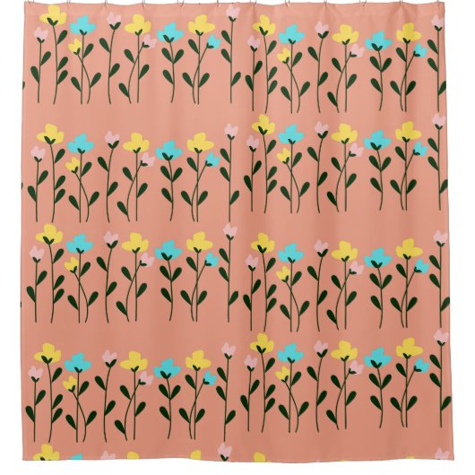 Chic Chic Pink Floral Pattern Duschvorhang (Vorderseite)