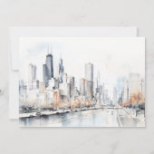 Chic Chicago Illinois City Scape Probe Dinner Einladung (Rückseite)