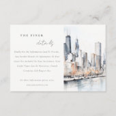 Chic Chicago Illinois City Scape Wedding Details Begleitkarte (Vorderseite)