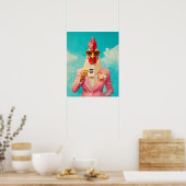 Chic Chicken in Pink Anzug Poster (Küche)