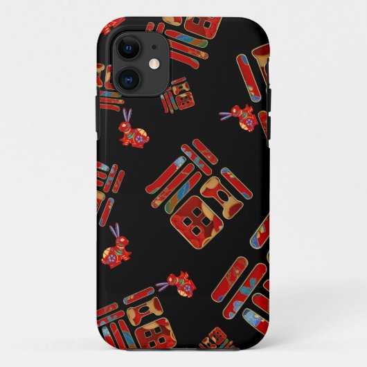 Chic Chinese Character 福 Segen Rabbits Year Case-Mate iPhone Hülle (Rückseite)