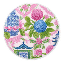 Chic Chinoiserie Hortensien Pagode Mahjong
