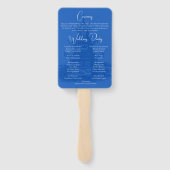 Chic Chinoiserie Pagoda Blue Wedding Program Fan Fächer (Rückseite)