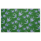 Chic Chinoiserie Schluchten Vögel Blauer Blau Grün Stoff (Fat Quarter (45,7 x 55,9 cm))