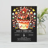 Chic Chocolate Magic Muffin Geburtstag Einladung (Stehend Vorderseite)
