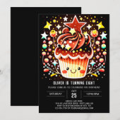 Chic Chocolate Magic Muffin Geburtstag Einladung (Vorne/Hinten)