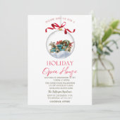 Chic Christmas Ball Holiday Open House Einladung (Stehend Vorderseite)