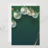 Chic Christmas Balls Green Christmas Party Einladung (Rückseite)