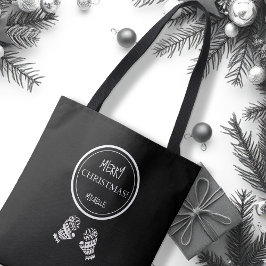 Chic Christmas Black and White Personalisiert Tasche