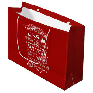 Chic Christmas Express Special Delivery Monogram Große Geschenktüte