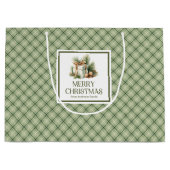 Chic Christmas Gift Bag Neutral Tones Nordic Style Große Geschenktüte (Vorderseite)