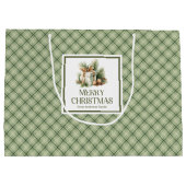 Chic Christmas Gift Bag Neutral Tones Nordic Style Große Geschenktüte (Rückseite)