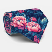 Chic Christmas Gift For Men Peonies Krawatte (Gerollt)