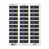Chic Christmas Gold Pine Cone Black Rücksendeadres (Vorne)
