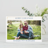 Chic Christmas Gold Weihnachtskarte Einladung (Stehend Vorderseite)
