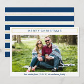 Chic Christmas Gold Weihnachtskarte Einladung (Vorne/Hinten)