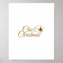 Chic Christmas Minimalistische Weihnachtsmannmütze Poster
